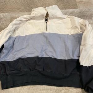 Cropped half zip oversized